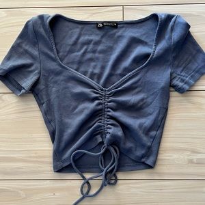 Zara ruched crop top
